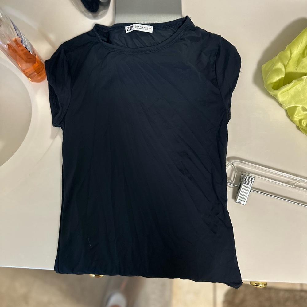 Zara Blue elastic t shirt